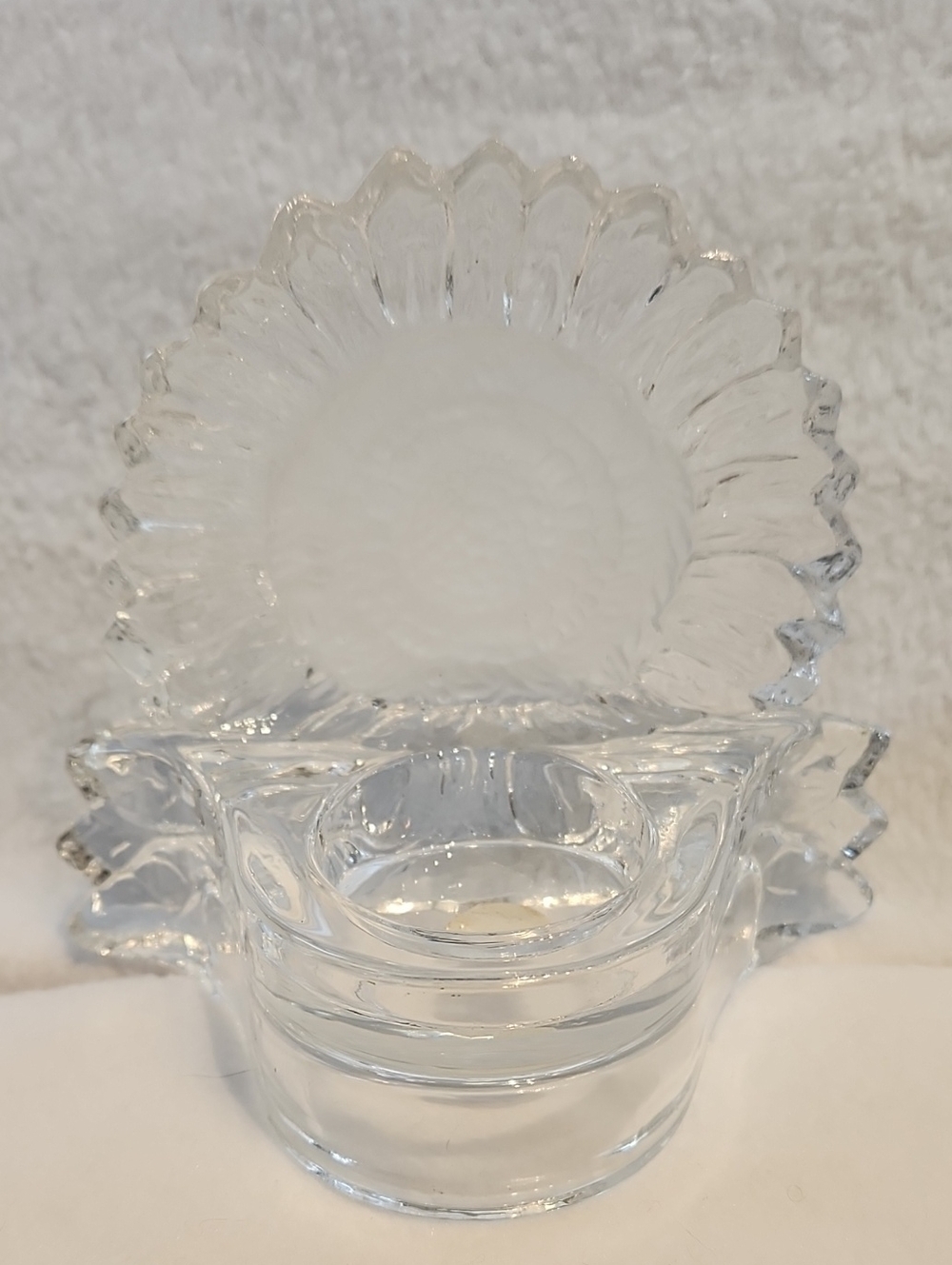 Clear Glass Sunflower Votive CANDLE Holder - Home Accents